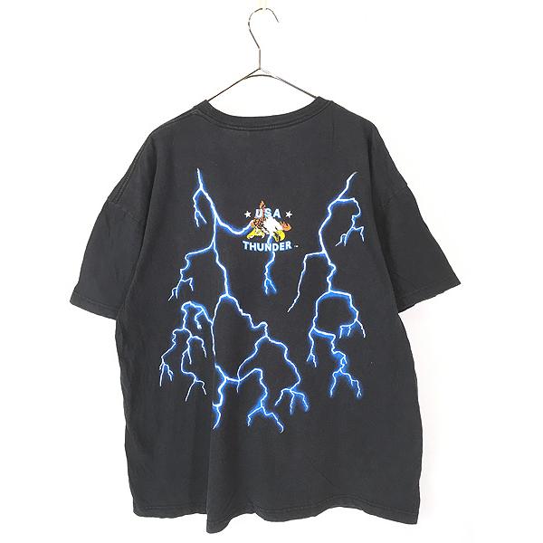 古着 90s USA THUNDER ユニコーン バラ ブルー サンダー Tシャツ XL