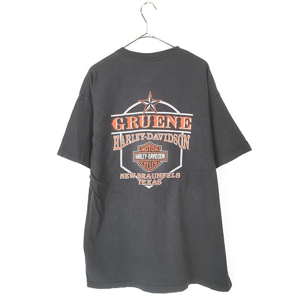 古着 00s USA製 HARLEY DAVIDSON BIG ロゴバー&シールド Tシャツ XL