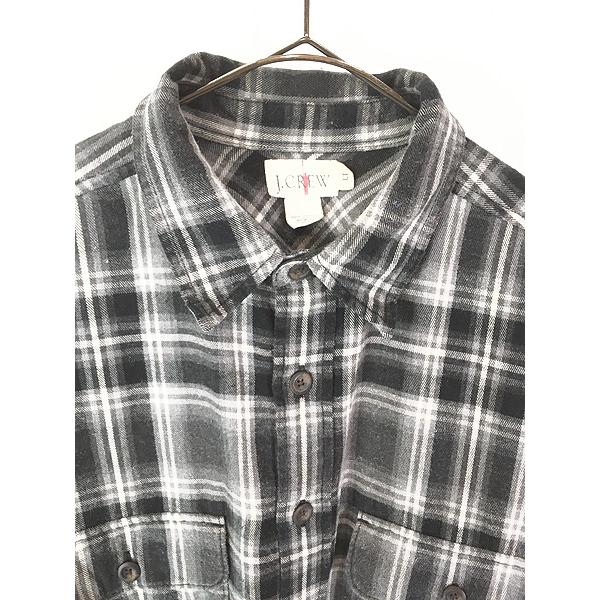 古着 90s J Crew ブラック オンブレ シャドー チェック フランネル