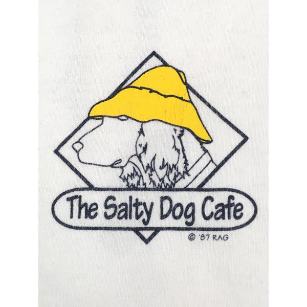 古着 80s USA製 The Salty Dog Cafe カフェ 犬 ドッグ ロゴ リンガー T