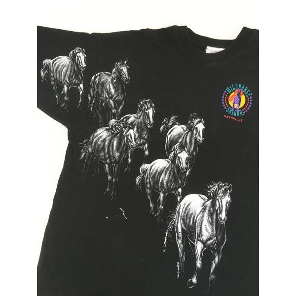 古着 90s USA製 WILDHORSE SALOON ウマ ホース アニマル アート T