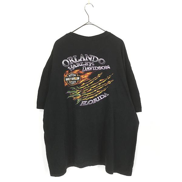 古着 10s HARLEY DAVIDSON ワニ アリゲーター ファイヤー Tシャツ 3XL 古着 古着 10s HARLEY DAVIDSON ワニ アリゲーター ファイヤー Tシャツ 3XL