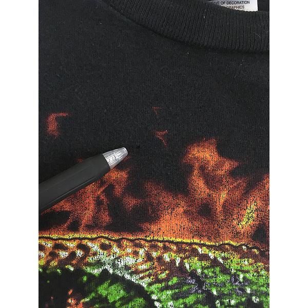 古着 10s HARLEY DAVIDSON ワニ アリゲーター ファイヤー Tシャツ 3XL