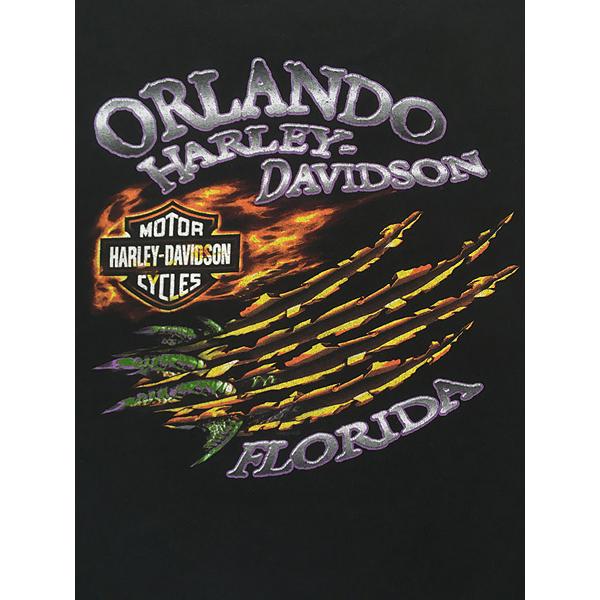 古着 10s HARLEY DAVIDSON ワニ アリゲーター ファイヤー Tシャツ 3XL