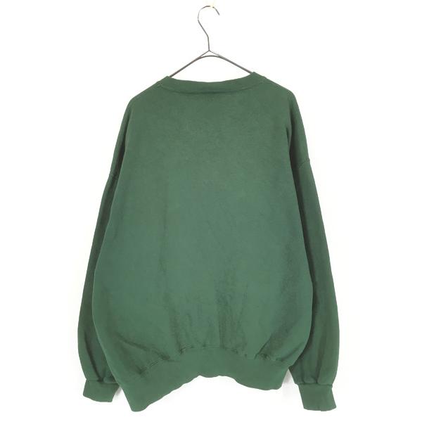 古着 90s USA製 LL Bean × Russell Wネーム 無地 ソリッド 前V ヘビー