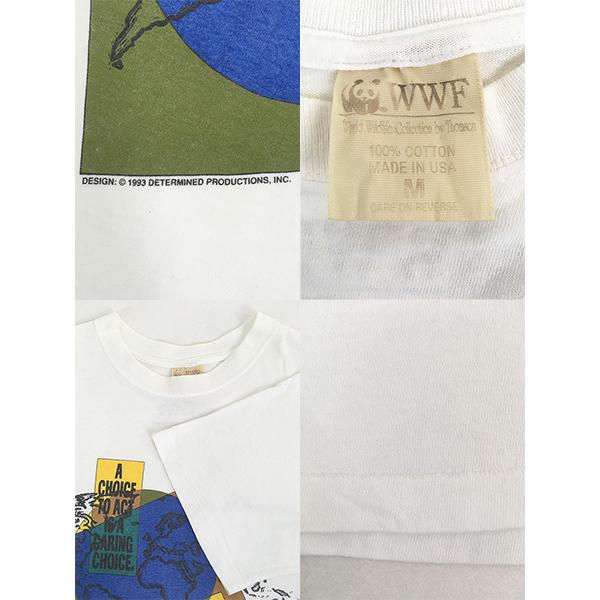 古着 90s USA製 WWF 地球 自然保護 メッセージ Tシャツ M : 古着屋 