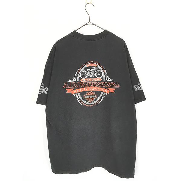 古着 00s USA製 HARLEY DAVIDSON スカル ボーン ハンド トランプ T