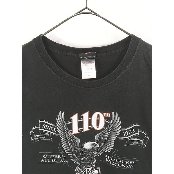 古着 10s HARLEY DAVIDSON 110th アニバーサリー イーグル 長袖 T 