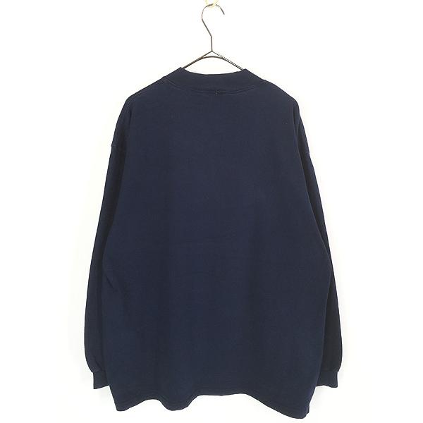 古着 90s USA製 NIKE スウォッシュ ワンポイント モックネック 長袖 T