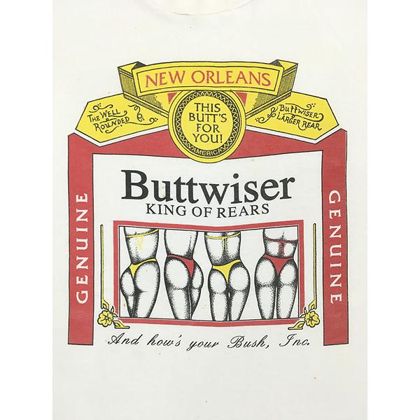 古着 90s USA製 Buttwiser KING OF REARS おしり Budweiser バドワイザー パロディ Tシャツ XL 古着 古着 90s USA製 Buttwiser KING OF REARS おしり Budweiser