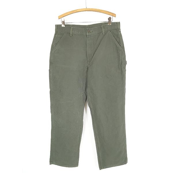 古着 10s Carhartt MOS モスグリーン ダック ペインター ワーク パンツ W35 L32 古着 古着 10s Carhartt MOS モスグリーン ダック ペインター ワーク パンツ