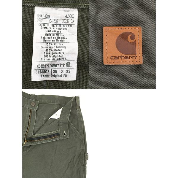 古着 10s Carhartt MOS モスグリーン ダック ペインター ワーク パンツ