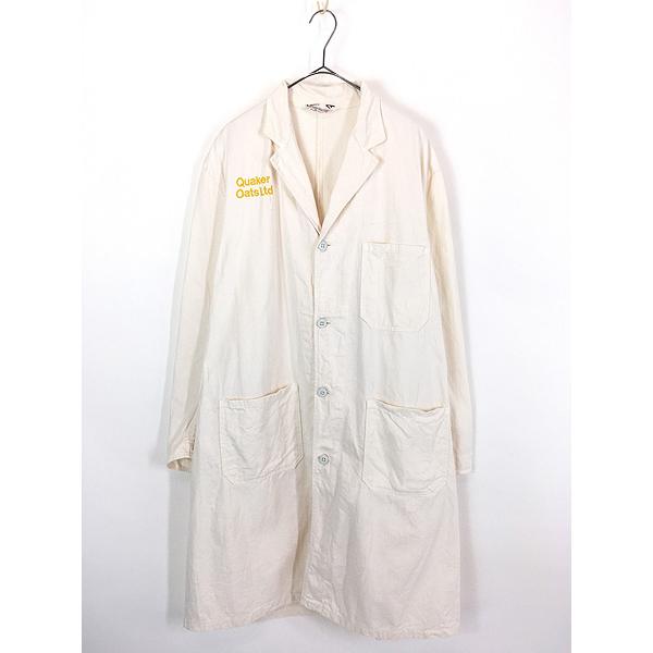 古着 70s 英国製 Bastion Brand 「Quaker Oats Ltd」 コットンサテン ワーク エンジニア ショップ カー コート 44 古着 70s 英国製 Bastion Brand 「Quaker Oats Ltd」 コットンサテン