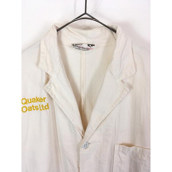 古着 70s 英国製 Bastion Brand 「Quaker Oats Ltd」 コットンサテン