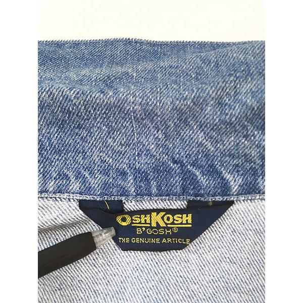 OshKosh ライトブルー デニムカバーオール 古着 80s USA製 OshKosh B'gosh ブルー デニム ワーク カバーオール