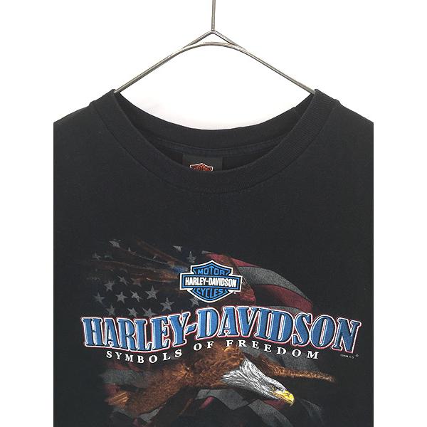 古着 00s USA製 HARLEY DAVIDSON イーグル 星条旗 フラッグ 「No1