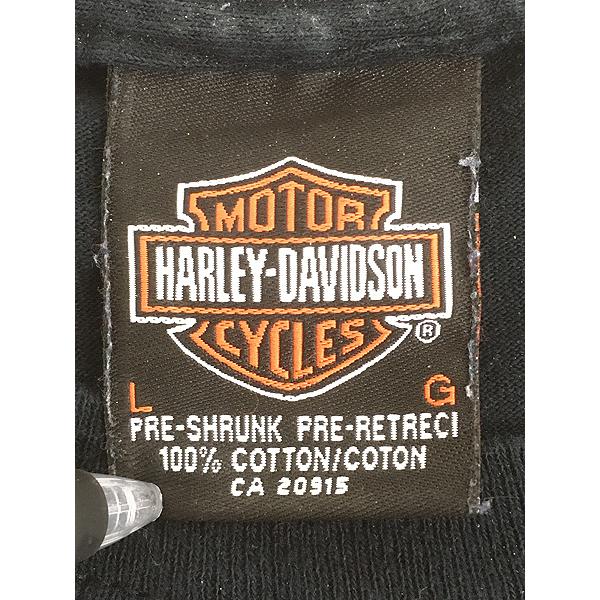 古着 00s Canada製 HARLEY DAVIDSON オオカミ ホワイト ウルフ