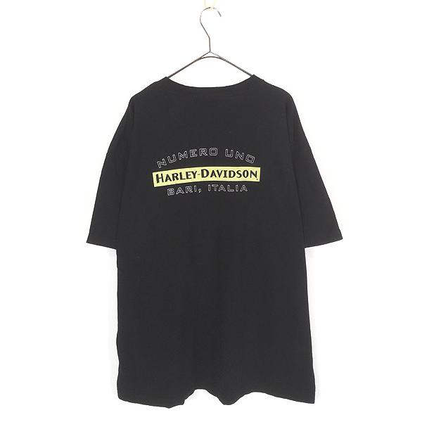 古着 90s USA製 HARLEY DAVIDSON イーグル チェッカー フラッグ ロゴ T