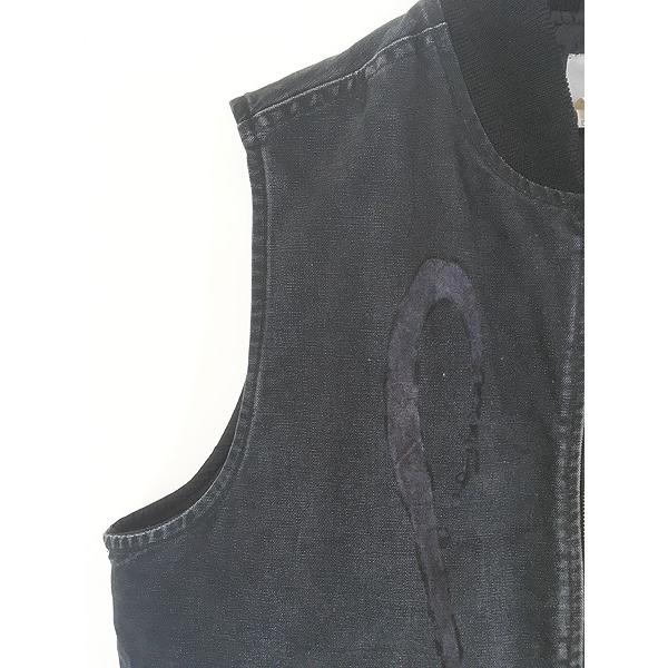 古着 00s Carhartt BLK ブラック ダック 首リブ パデット ベスト XL Tall 古着 00s Carhartt BLK ブラック ダック 首リブ パデット ベスト XL
