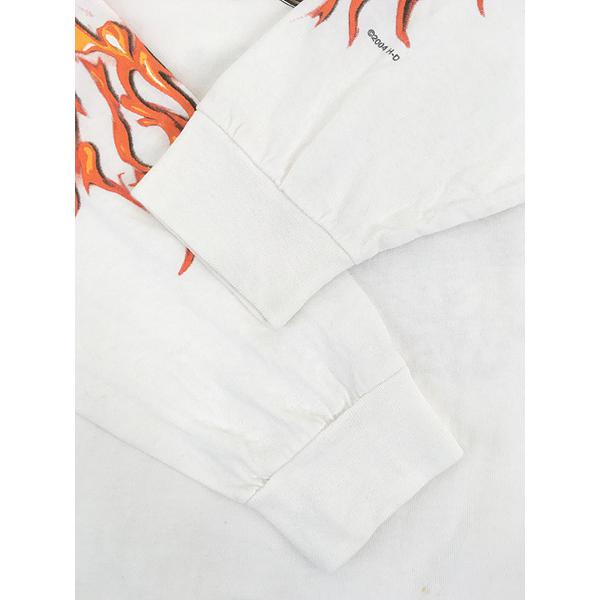 古着 00s USA製 HARLEY DAVIDSON ファイヤー バー&シールド 長袖 T