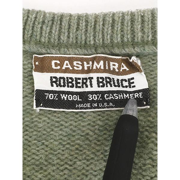 古着 60s USA製 Robert Bruce 「CASHMIRA」 ソリッド カシミヤ ウール ニット セーター M 古着 60s USA製 Robert Bruce 「CASHMIRA」 ソリッド カシミヤ ウール