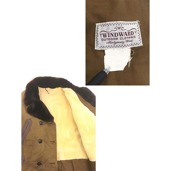 古着 50s WIND WARD ムートン ボア ライナー コットンサテン ダブルブレスト マッキーノ コート 50 古着 50s WIND WARD ムートン ボア ライナー コットンサテン ダブル