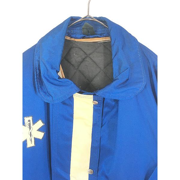 古着 80s GLOBE EMS 救急 レスキュー 光沢 ナイロン ジャケット コート 