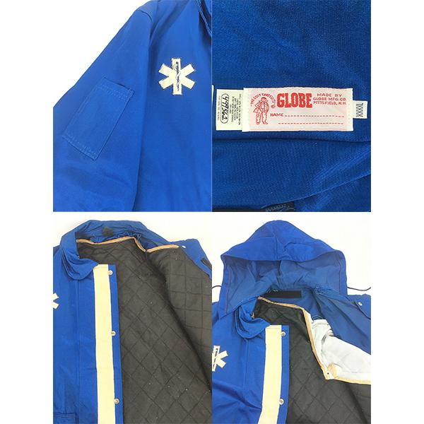 古着 80s GLOBE EMS 救急 レスキュー 光沢 ナイロン ジャケット コート 