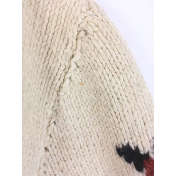 古着 70s 野鳥 犬 ハンティング 総柄 ショールカラー ローゲージ