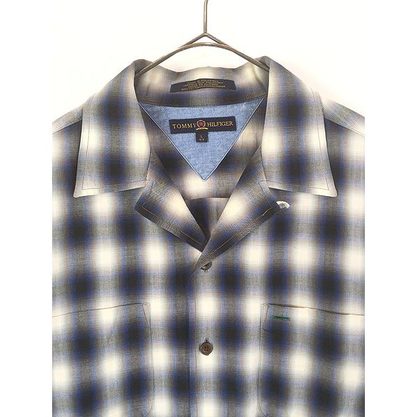 古着 90-00s TOMMY HILFIGER オンブレ シャドー チェック 開襟
