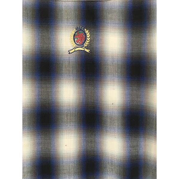 古着 90-00s TOMMY HILFIGER オンブレ シャドー チェック 開襟