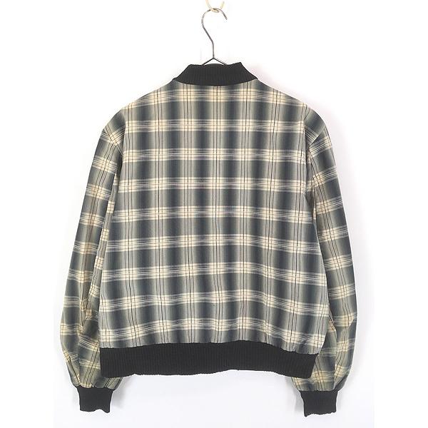 40s 50s オンブレチェック柄ジャケット 古着 50s PENNEY'S 好配色 オンブレ シャドー チェック フルジップ