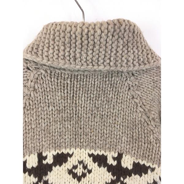 古着 70s- サンダーバード 柄 ヘチマ襟 ヘビー ウール ニット プルオーバー カウチン セーター ジャケット XL位 古着 70s- サンダーバード 柄 ヘチマ襟 ヘビー ウール ニット プル