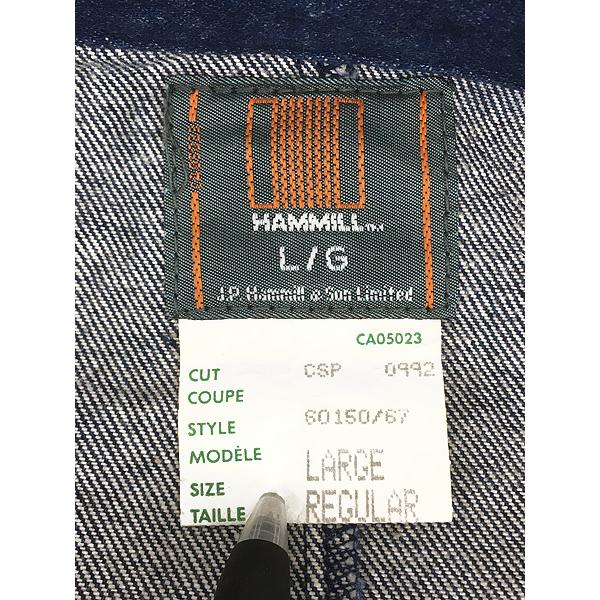 古着 90s Canada製 J.P.Hammill & Son 濃紺 ブルー デニム ワーク
