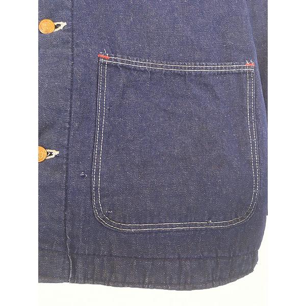 古着 60-70s Wrangler ボーダー ブランケット ライナー 濃紺 デニム