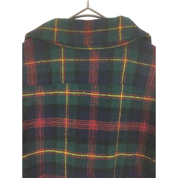 古着 70s USA製 Pendleton タータン チェック 開襟 ボックス