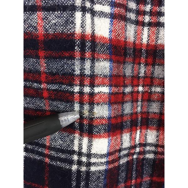 古着 70s USA製 Pendleton ホワイト×レッド×ネイビー チェック 開襟