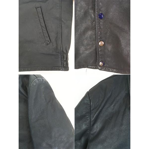 古着 90s Canada製 「UNIVERSITY OF GUELPH」 パデッド 本革 オール