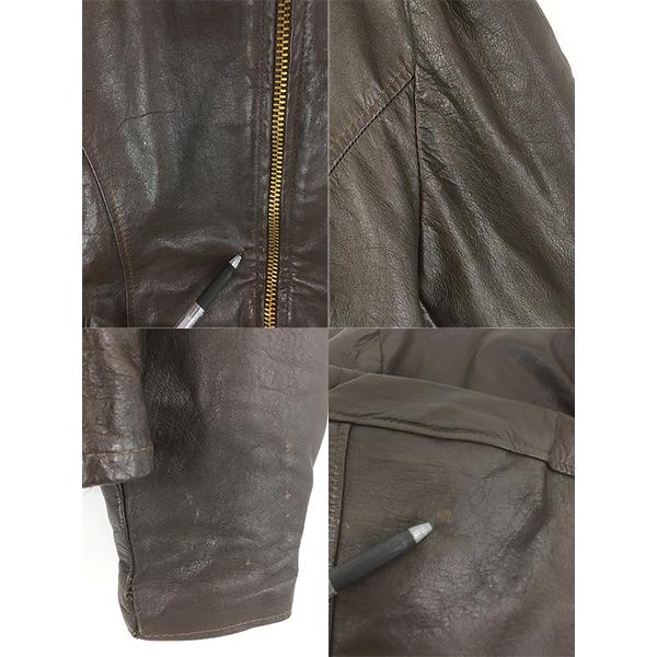 古着 70s Excelled 本革 レザー シングル ライダース ジャケット