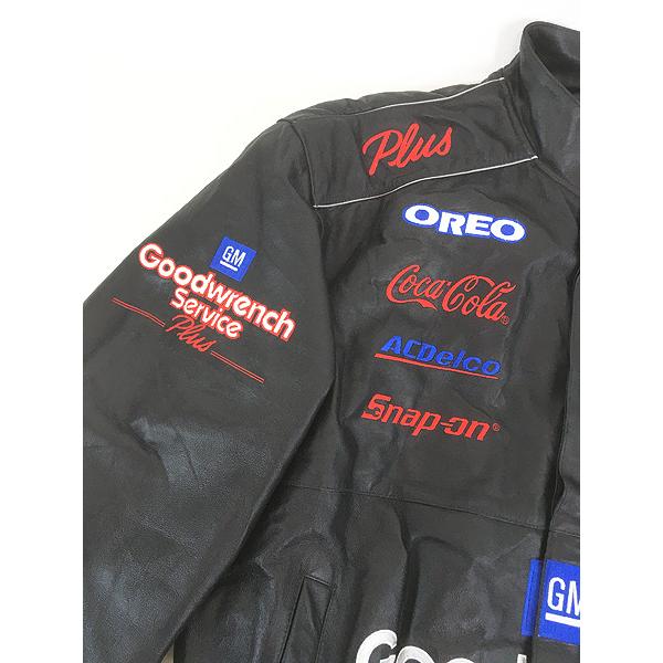Goodwrench Service Plus レーシングジャケット 古着 CHASE by JH 「GM Goodwrench Service」 本革 オール レザー