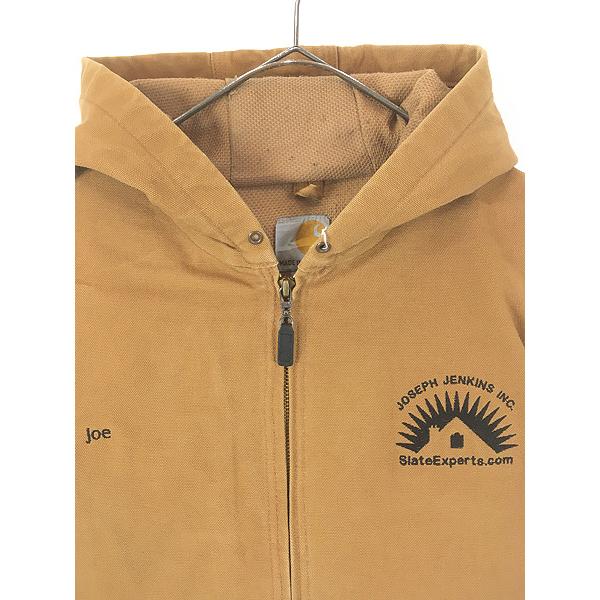 古着 10s USA製 Carhartt BRN ブラウン ダック 防寒 パデット アクティブ パーカー ジャケット M 古着 10s USA製 Carhartt BRN ブラウン ダック 防寒 パデット