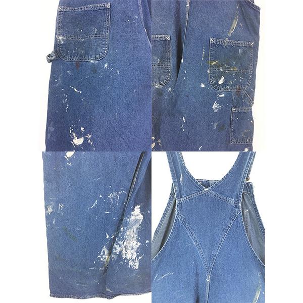 古着 Carhartt DST ペンキ デニム ワーク オーバーオール W42 L31