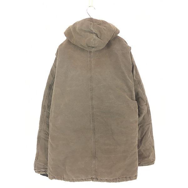 古着 90s USA製 Carhartt CHT チョコレート ダック パデット トラディショナル コート フード完備!! L 古着 90s USA製 Carhartt CHT チョコレート ダック パデット