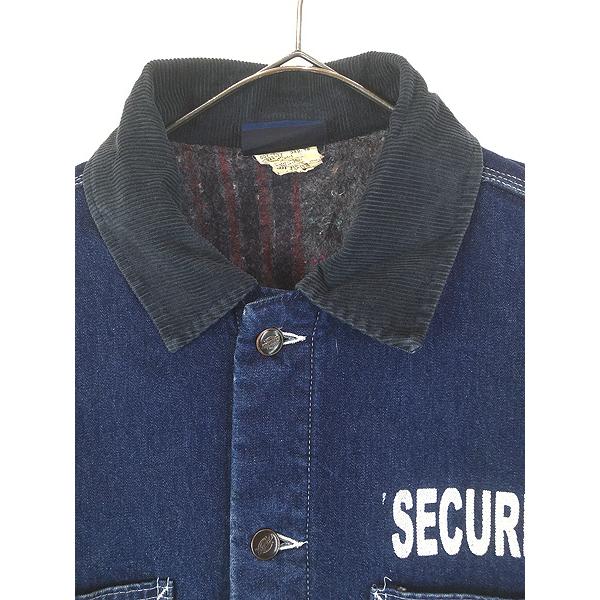古着 80s Dickies ブランケット ライナー 「SECURITY」 濃紺 デニム
