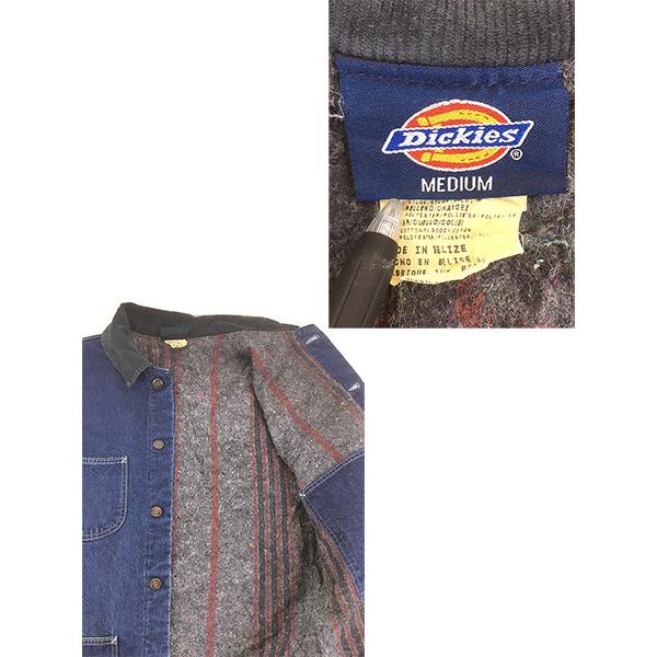 【希少・美品】USA製 80s Dickies デニム カバーオール 濃紺 XL 古着 80s Dickies ブランケット ライナー 「SECURITY」 濃紺 デニム