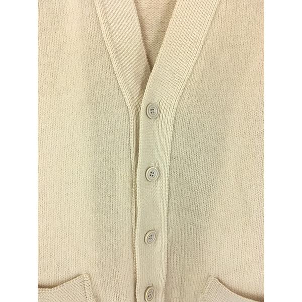 古着 80s USA製 LL Bean パチポケ ピュア ウール ニット カーディガン オフホワイト XL 古着 80s USA製 LL Bean パチポケ ピュア ウール ニット カーディガン