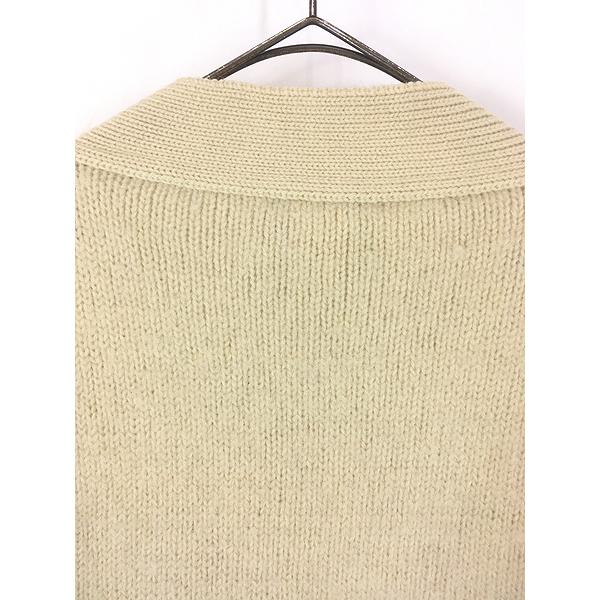 古着 80s USA製 LL Bean パチポケ ピュア ウール ニット カーディガン