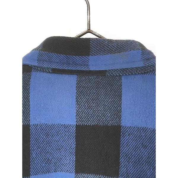 古着 90s USA製 Work n' Sport 中綿 パデッド ブルー ブロック チェック ヘビー フランネル シャツ ヘビネル M 古着 90s USA製 Work n' Sport 中綿 パデッド ブルー ブロック