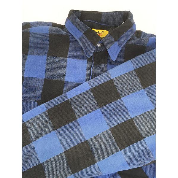古着 90s USA製 Work n' Sport 中綿 パデッド ブルー ブロック