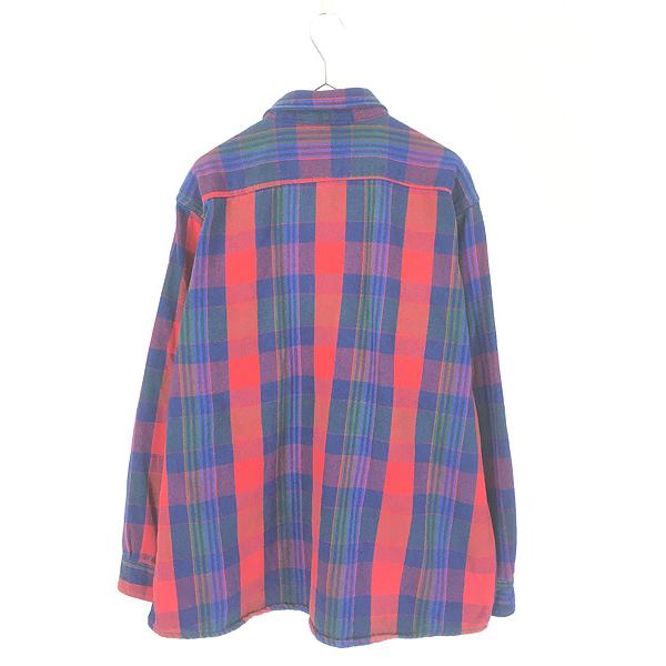 古着 90s FIVE BROTHER カラフル チェック ヘビー フランネル シャツ